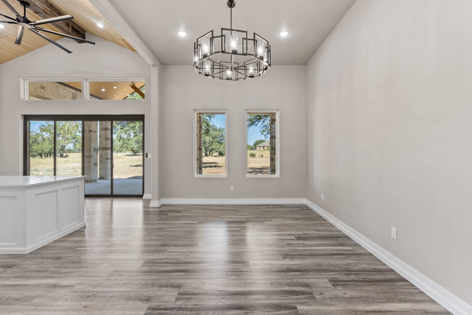 Dining area with a chandelier beside the kitchen at 265 Sunday Drive
